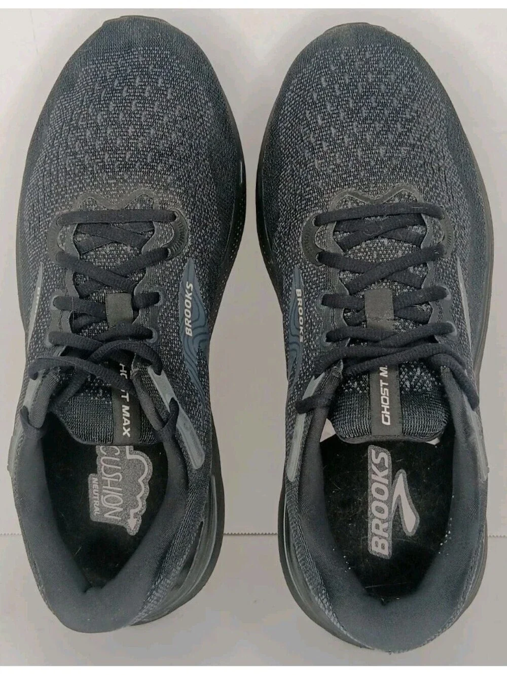Brooks Ghost Max Running Shoes Black Mens Size 12 (2E) Wide Walking Cushion